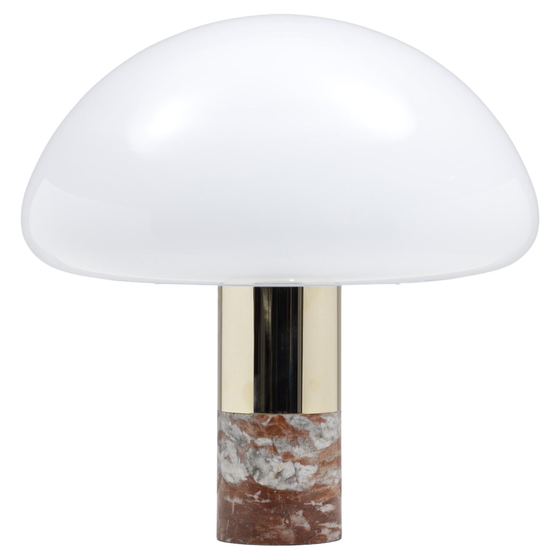 Lampada da tavolo del XXI secolo creata da William Pianta K&W OL Vetro di Murano Marmo Rosso