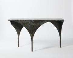 21st Century "5 legged Creature Table" by J Mc Donald Patinated Steel Console