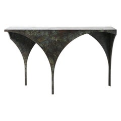 21st Century "5 legged Creature Table" by J Mc Donald Patinated Steel Console