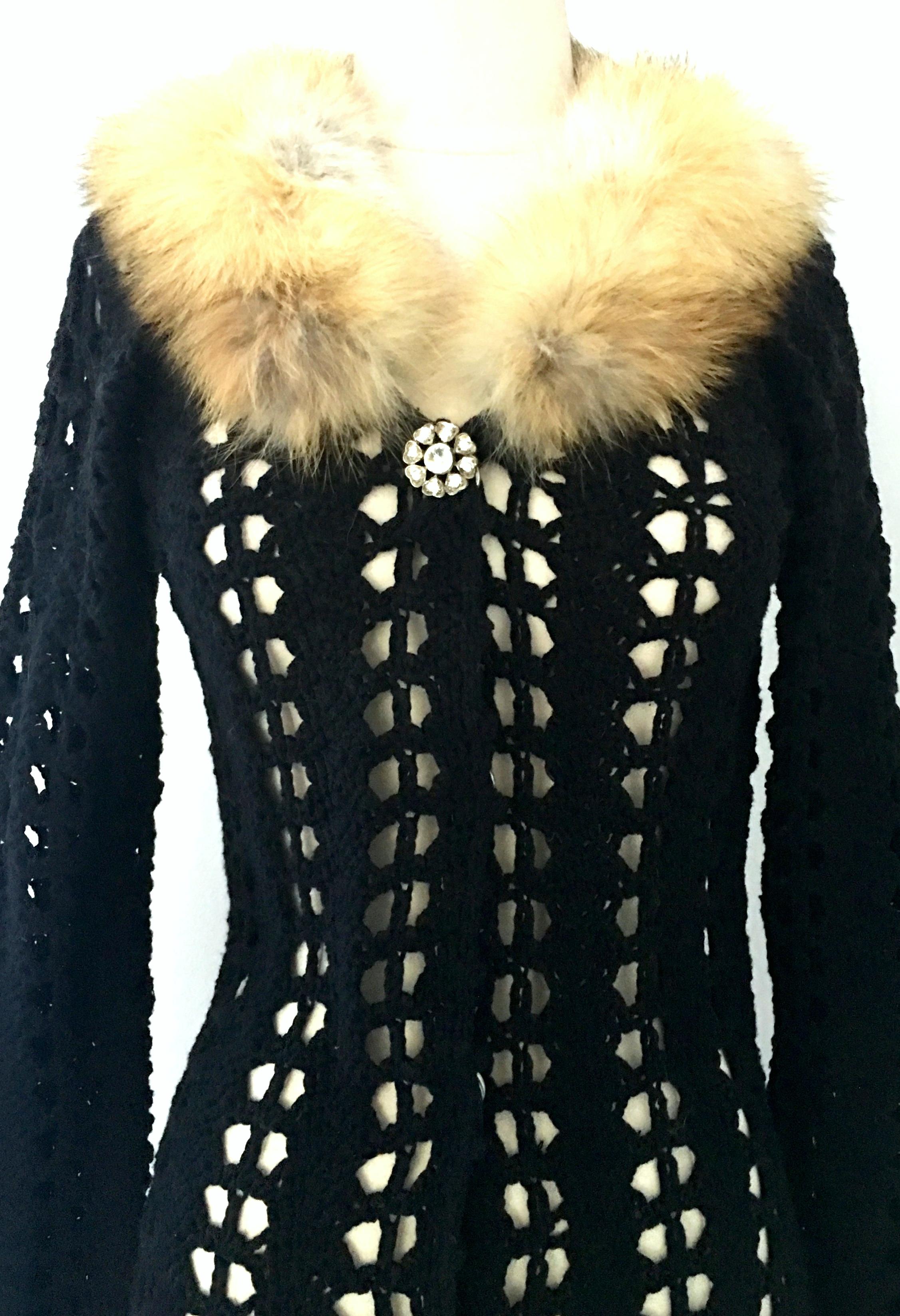 21st Century Crochet & Fox Fur Sweater Jacket By, 525 America 2