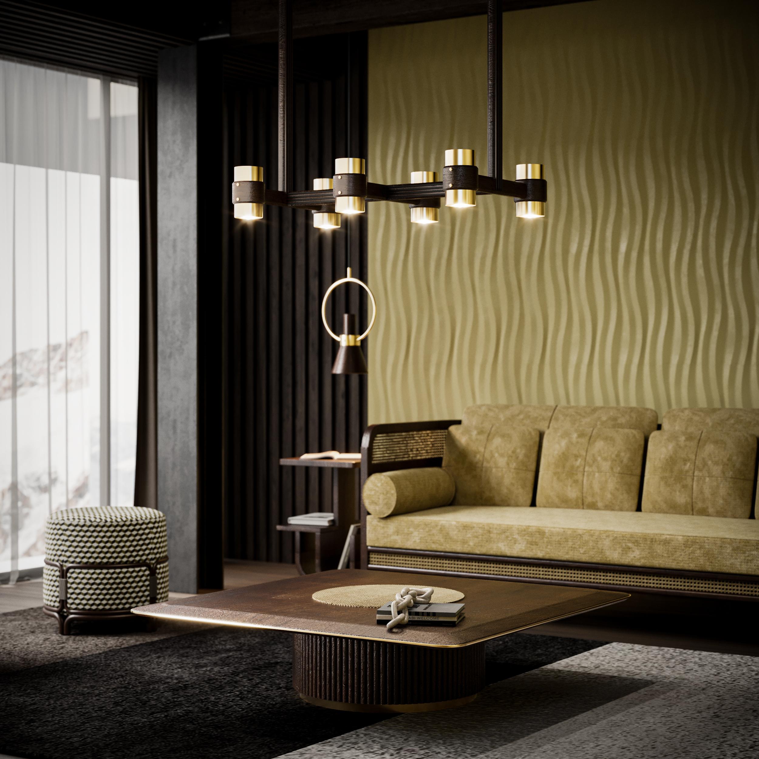 21st Century Crockford Striped Sofa Wood Made in Portugal by Wood Tailors For Sale 2