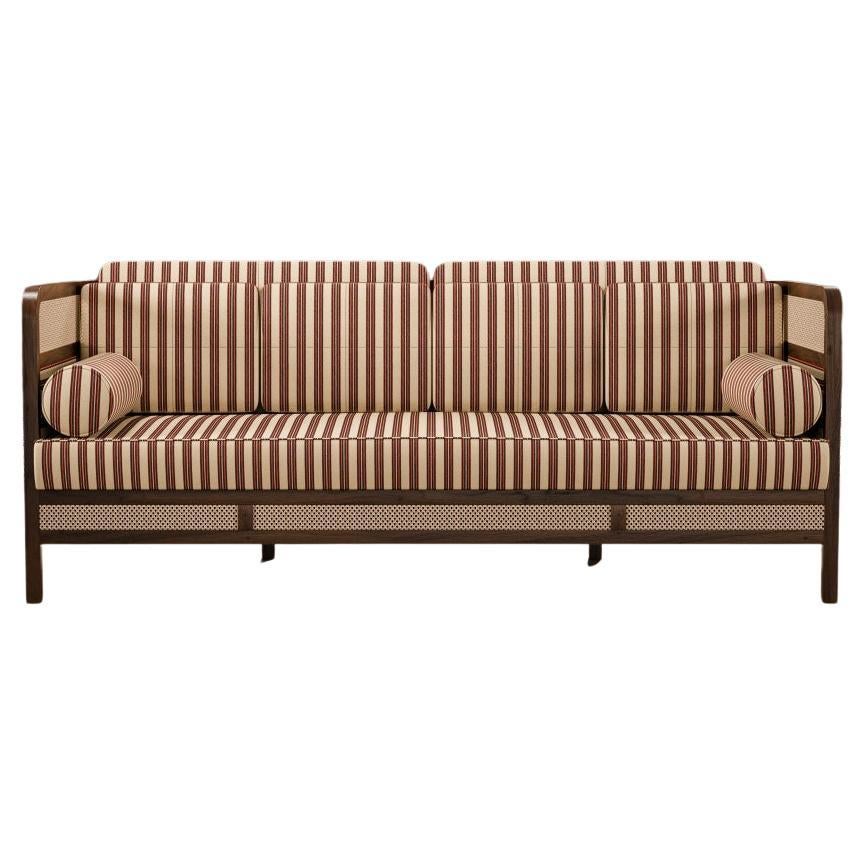 21st Century Crockford Striped Sofa Wood Made in Portugal by Wood Tailors For Sale
