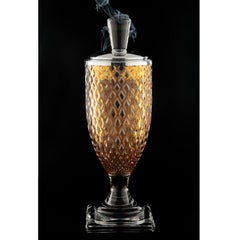 Modern Crystal Incense Burner by Oggetti D'Arte, Amber & Clear
