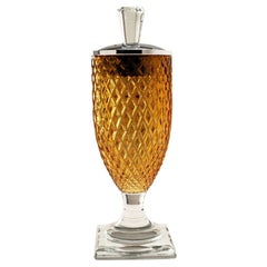 Modern Crystal Incense Burner by Oggetti D'Arte, Amber & Clear