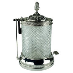 21st Century crystal waste-bin with cover