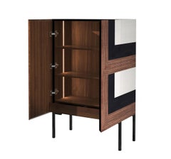 Armario Cubo Siglo XXI con Incrustaciones de Fresno y Arce, Fabricado en Italia por Hebanon