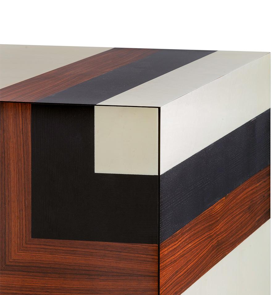 Italian 21st Century Cubo Inlaid Cabinet in Ash and Maple, Made in Italy by Hebanon For Sale