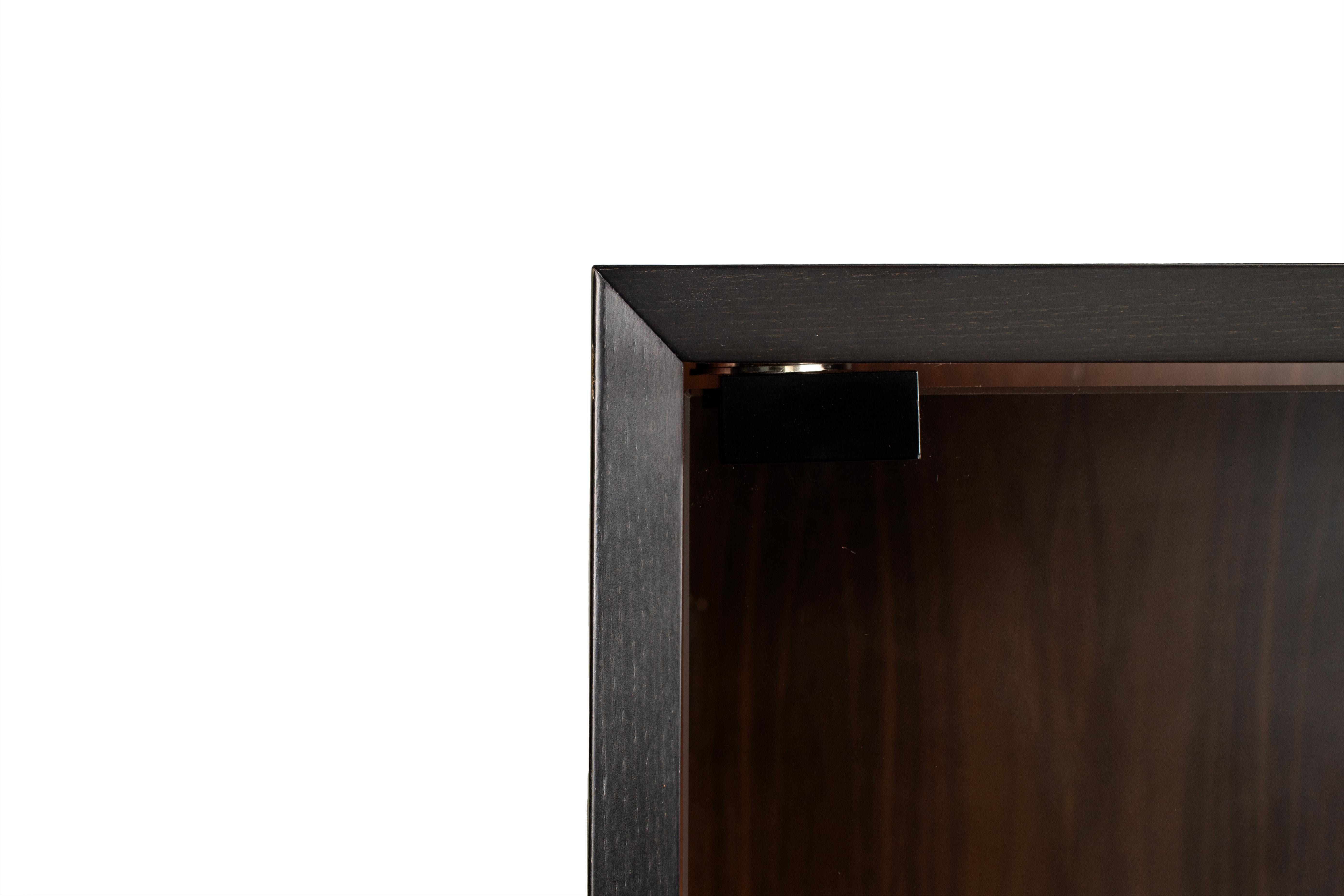 Contemporary 21st Century Cubo Inlaid Cabinet in Ash and Maple, Made in Italy by Hebanon For Sale