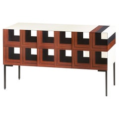 21st Century Cubo Inlaid Sideboard in Ash, Maple, Walnut, Made in Italy, Hebanon