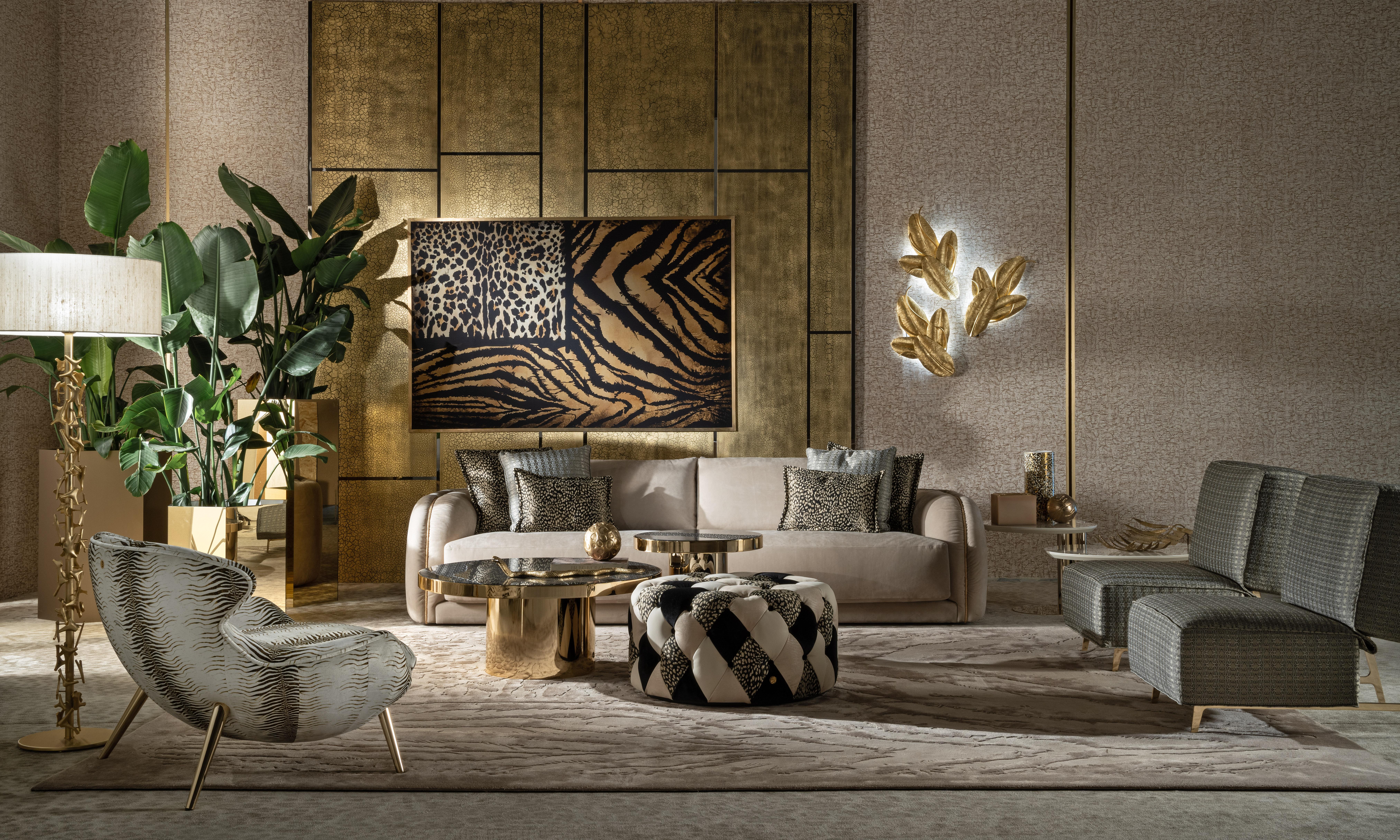 Italian 21st Century Curacao Armchair in Fabric by Roberto Cavalli Home Interiors For Sale