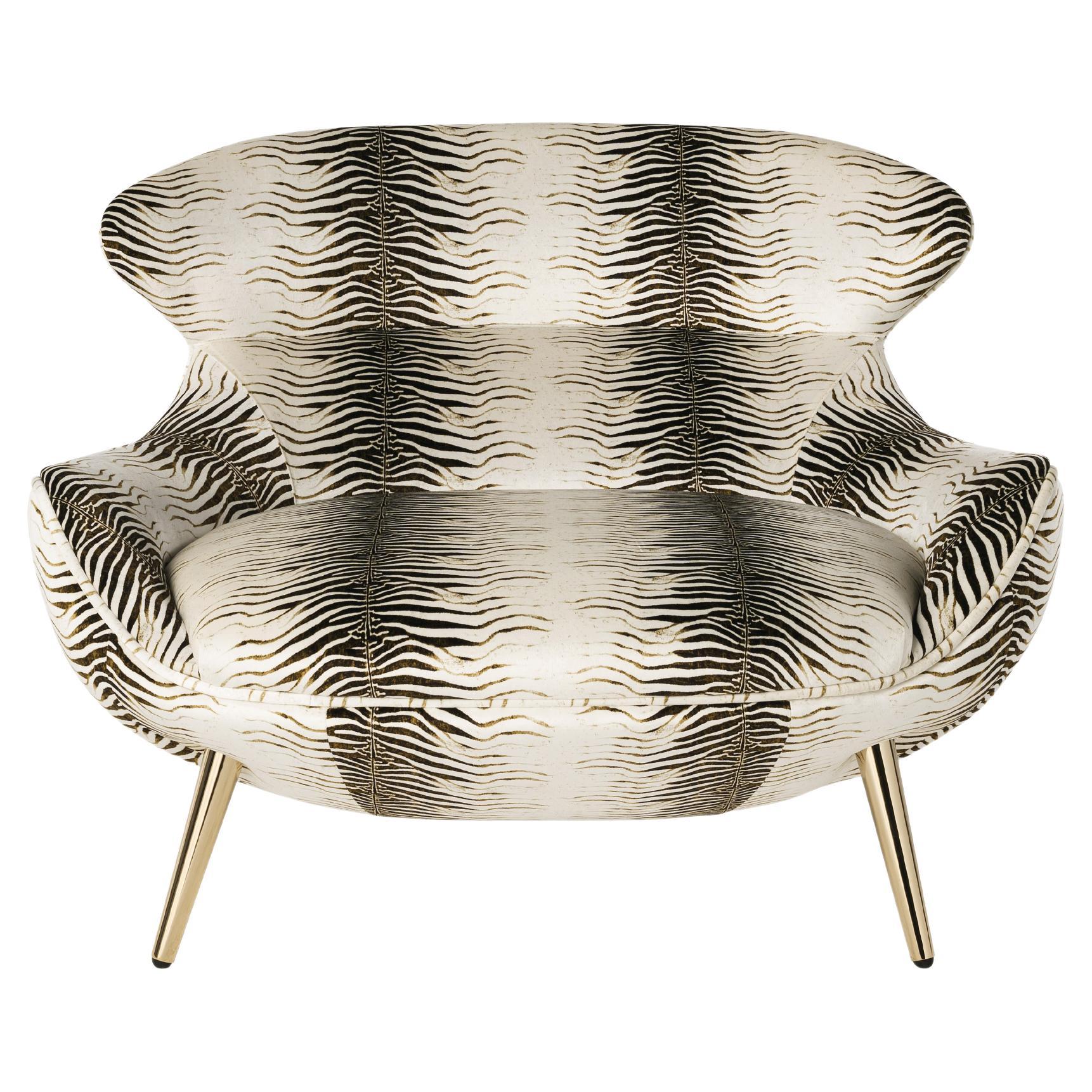 21st Century Curacao Armchair in Fabric by Roberto Cavalli Home Interiors For Sale