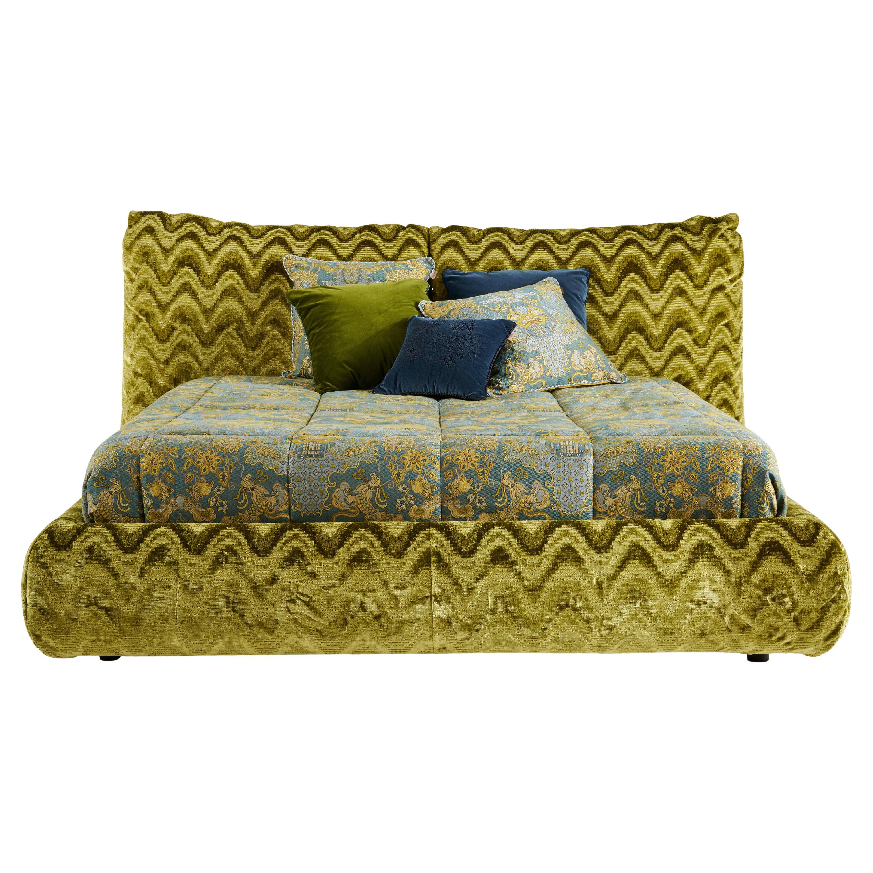 21st Century Cushy Bed in Velvet col. Green by Etro Home Interiors