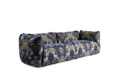 21st Century Cushy Sofa in Blue Jacquard Fabric by Etro Home Interiors