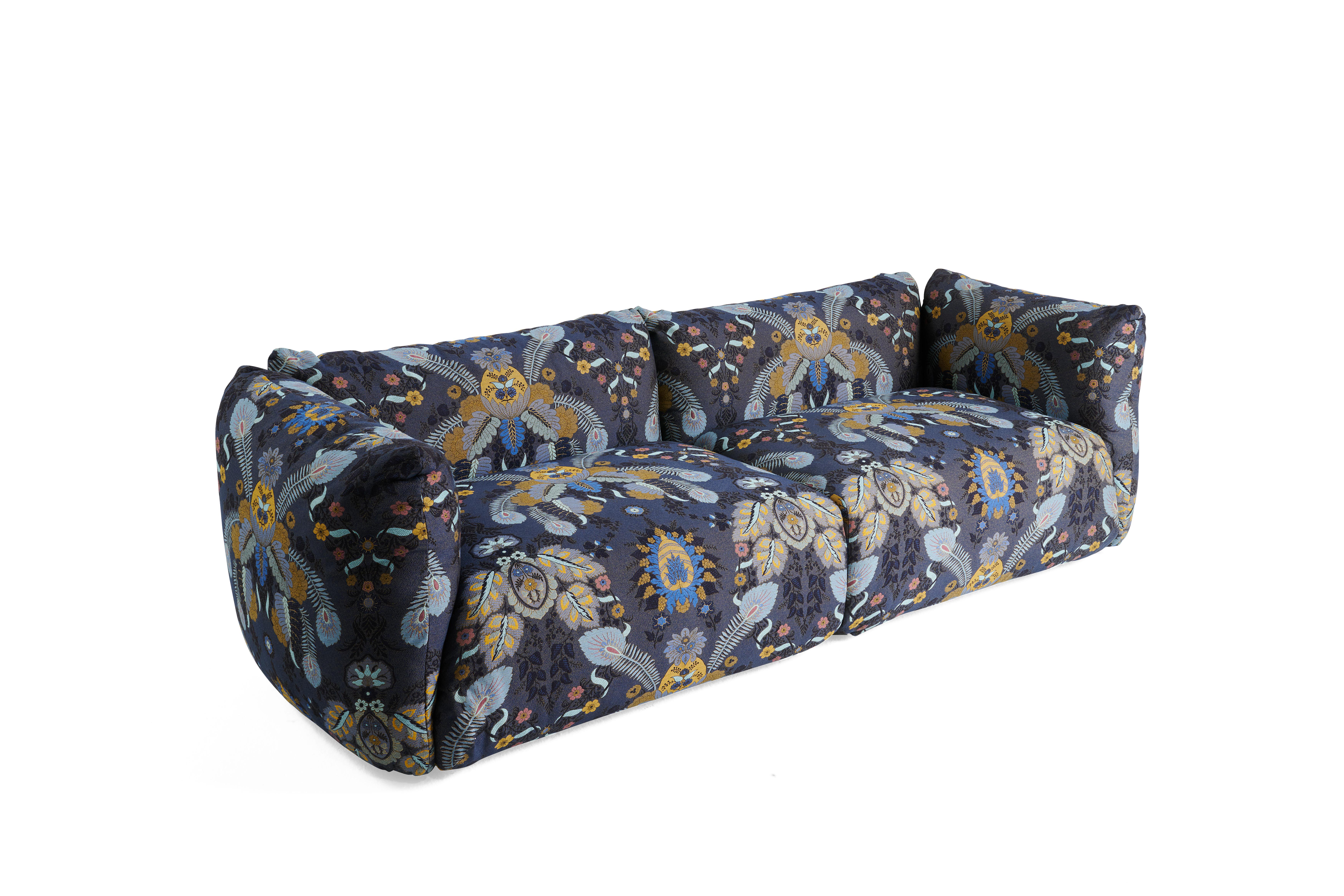 Cushy-Sofa aus blauem Jacquard-Stoff von Etro Home Interiors, 21. Jahrhundert (Moderne) im Angebot