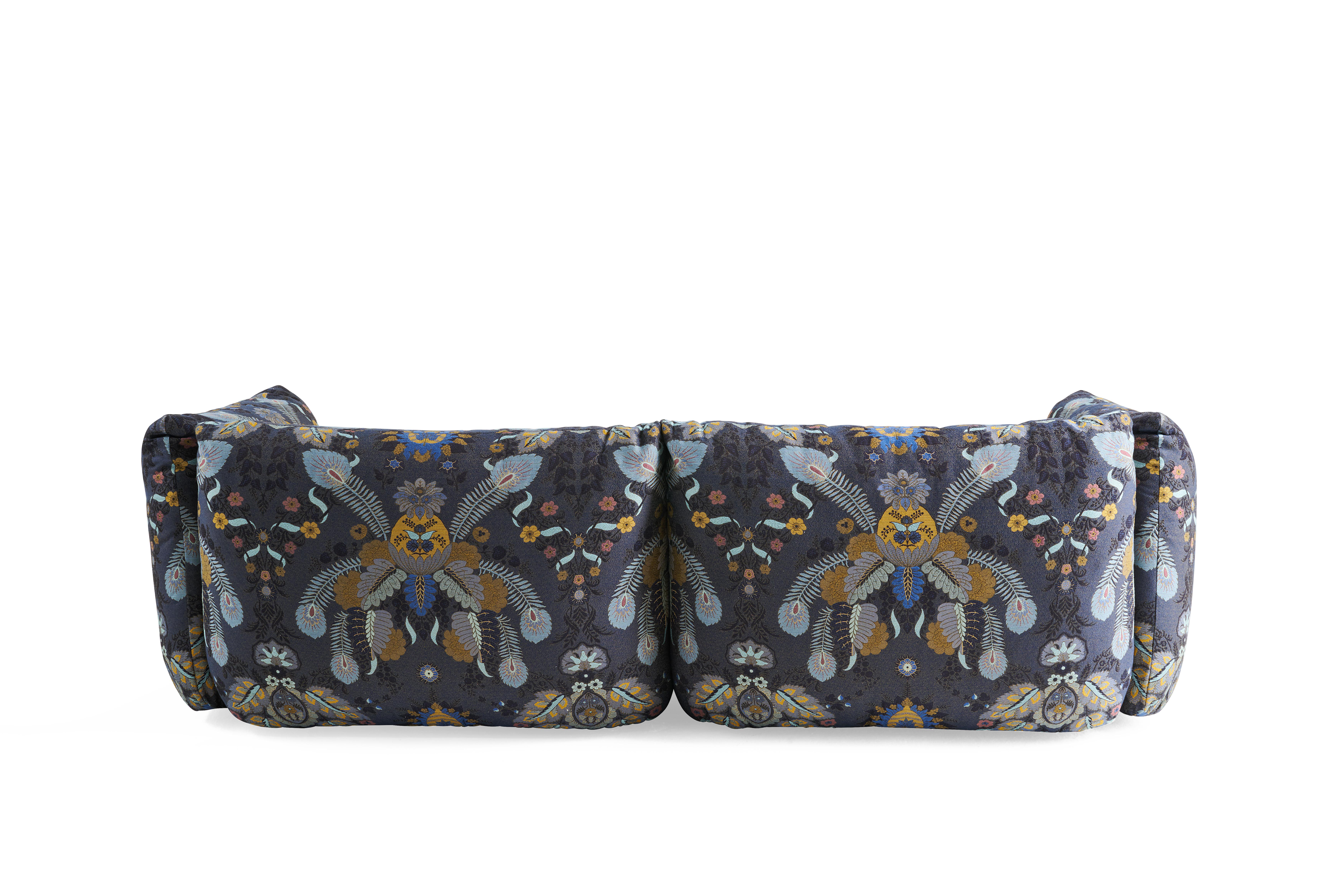 Cushy-Sofa aus blauem Jacquard-Stoff von Etro Home Interiors, 21. Jahrhundert (Italienisch) im Angebot