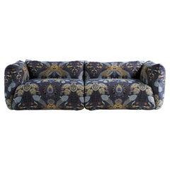21st Century Cushy Sofa in Blue Jacquard Fabric by Etro Home Interiors