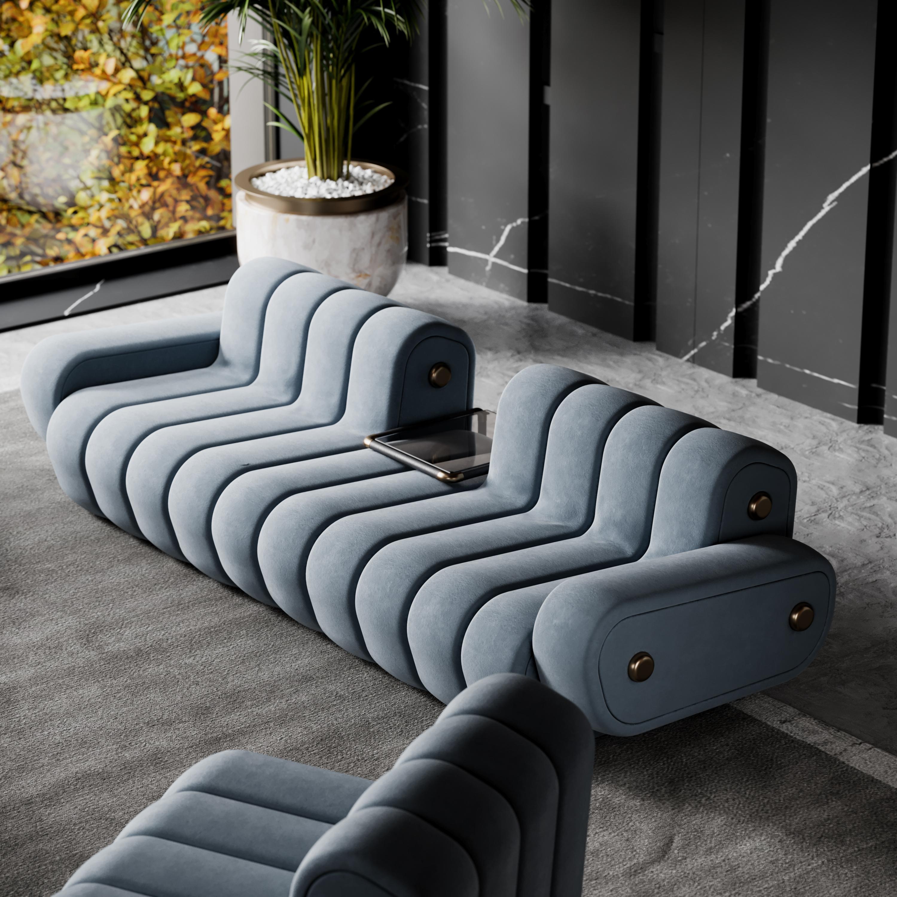XXIe siècle et contemporain Fauteuil Dakota du 21e siècle en laiton brossé vieilli fabriqué au Portugal en vente