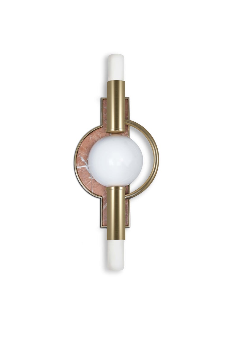 21st Century Dallas Wall Lamp Marble Brass at 1stDibs