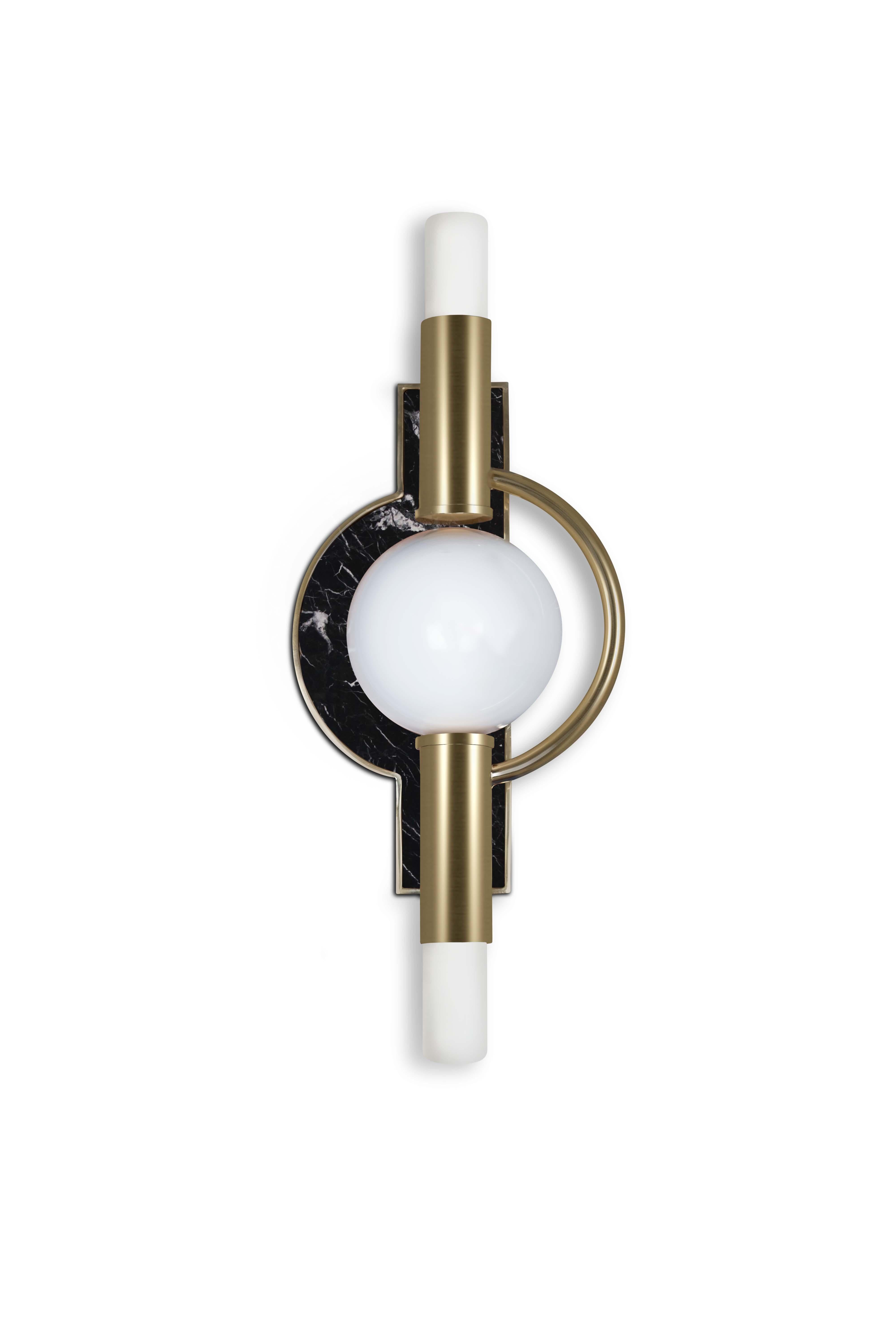 Contemporary 21st Century Dallas Wall Lamp Marble Brass