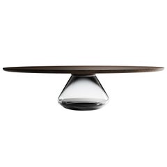 "Smoky Eclipse" Contemporary Coffee Table Ft. Dark Oak Glass by Grzegorz Majka