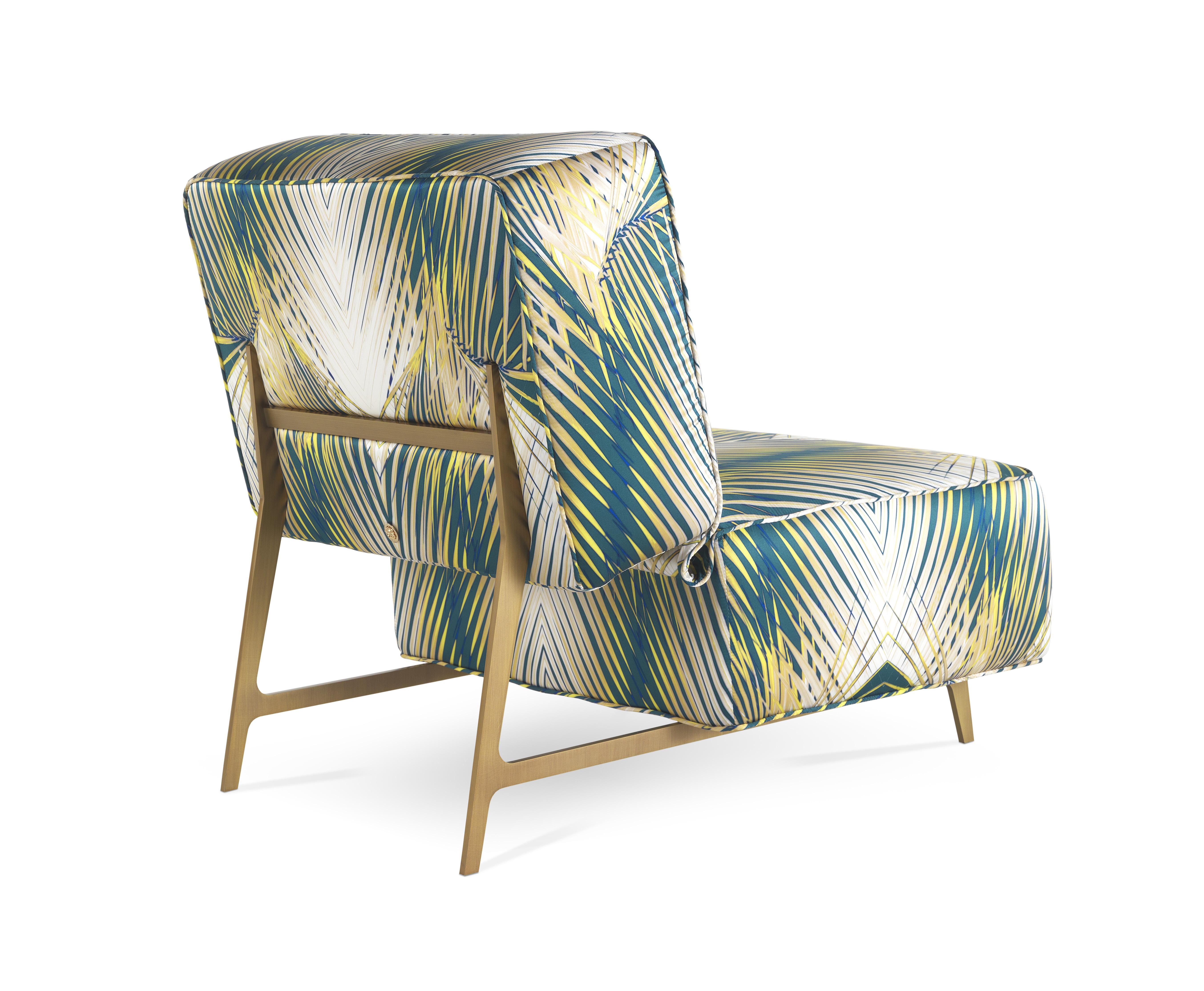 Italian 21st Century Davis Armchair in Fabric by Roberto Cavalli Home Interiors For Sale
