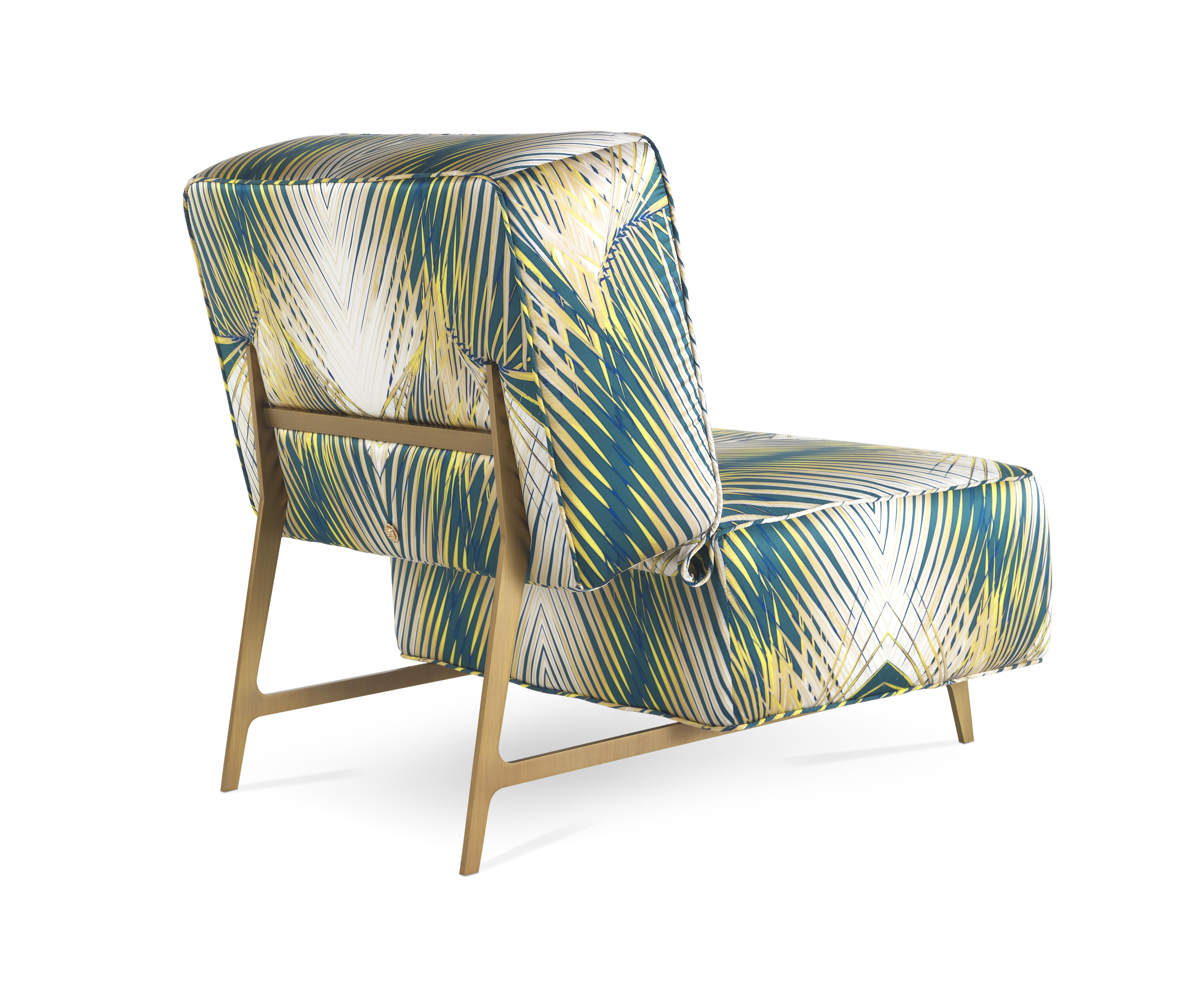 italien Fauteuil Davis du 21e siècle en tissu par Roberto Cavalli Home Interiors en vente