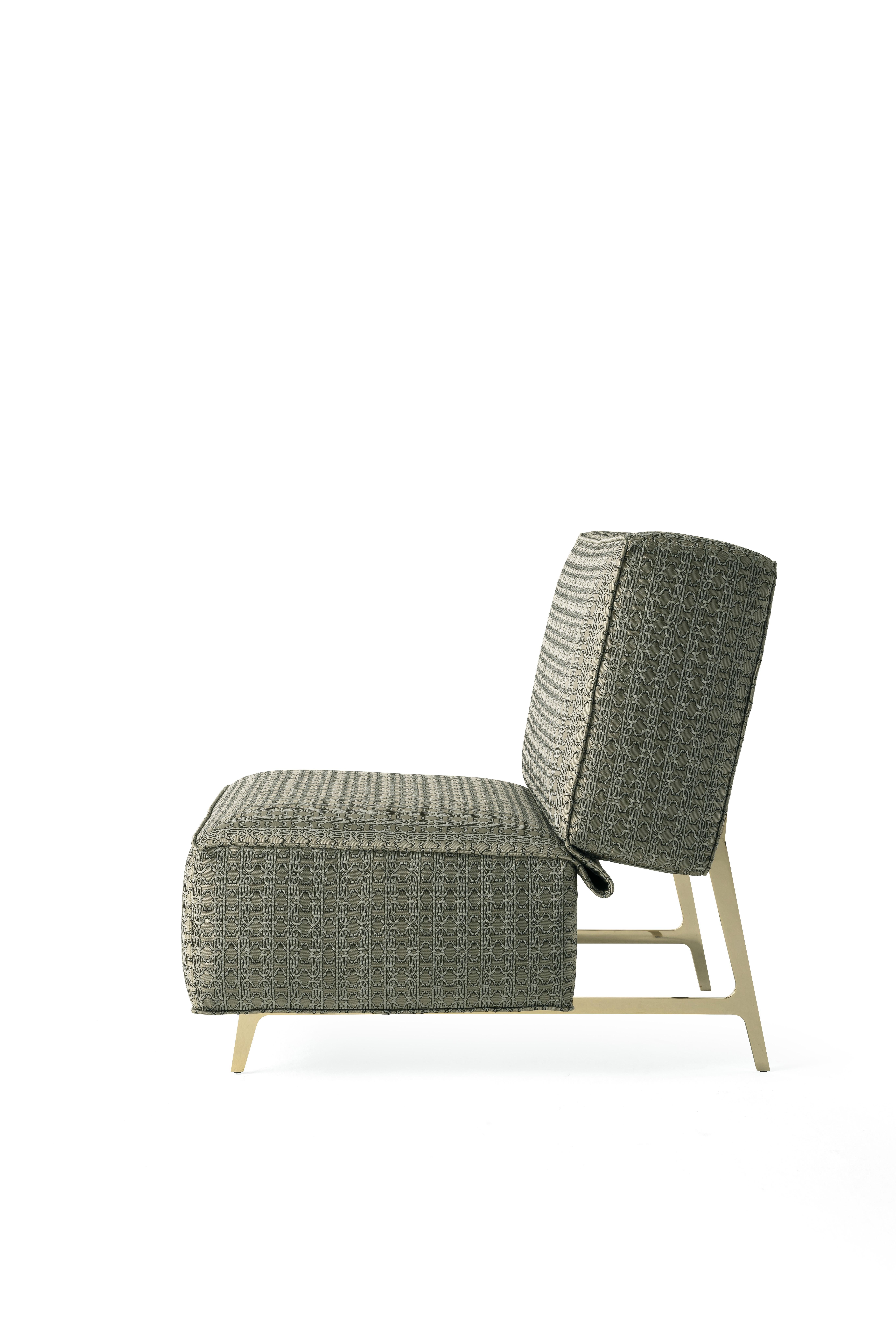 Modern 21st Century Davis Armchair in Monogram Fabric by Roberto Cavalli Home Interiors For Sale