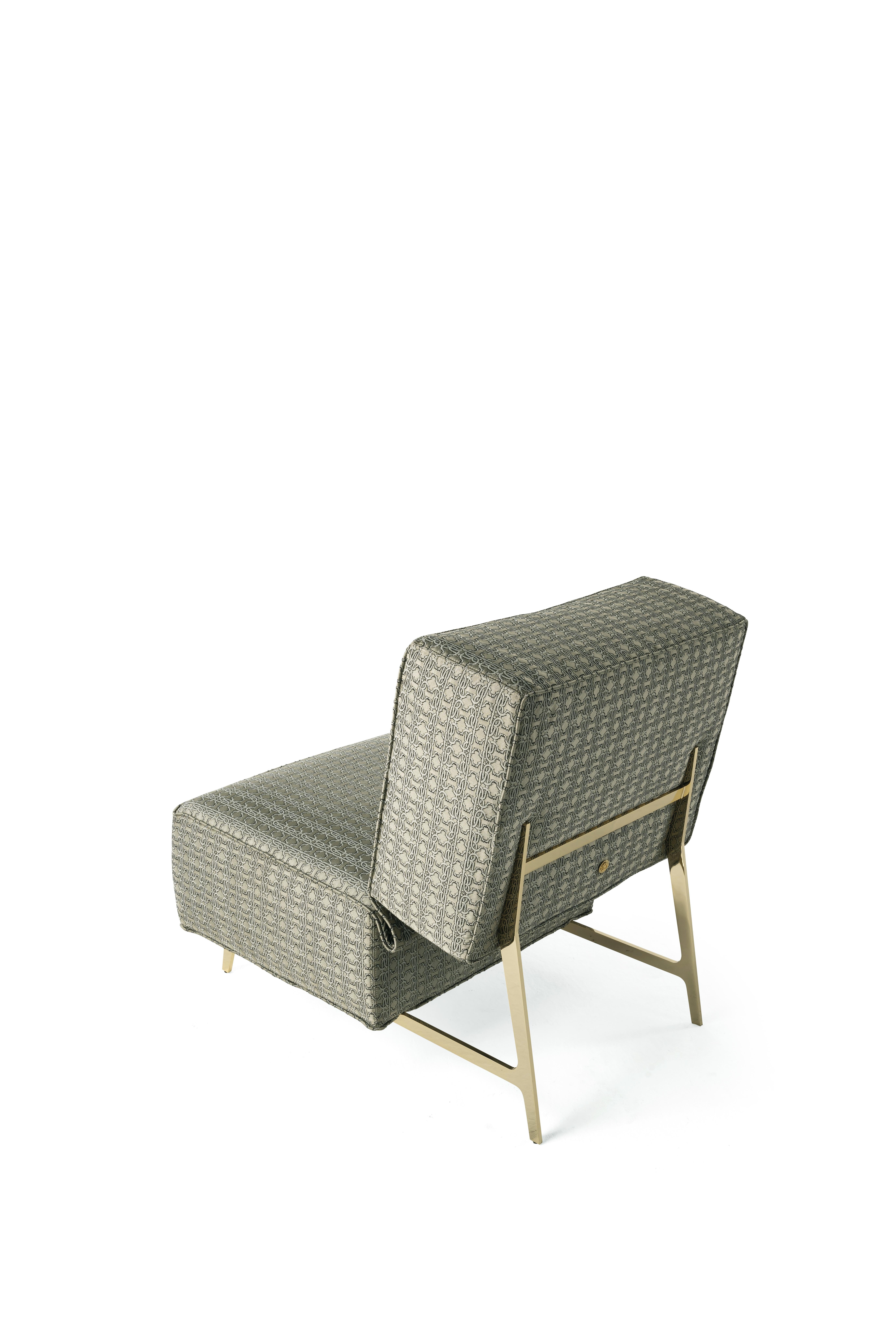 Italian 21st Century Davis Armchair in Monogram Fabric by Roberto Cavalli Home Interiors For Sale