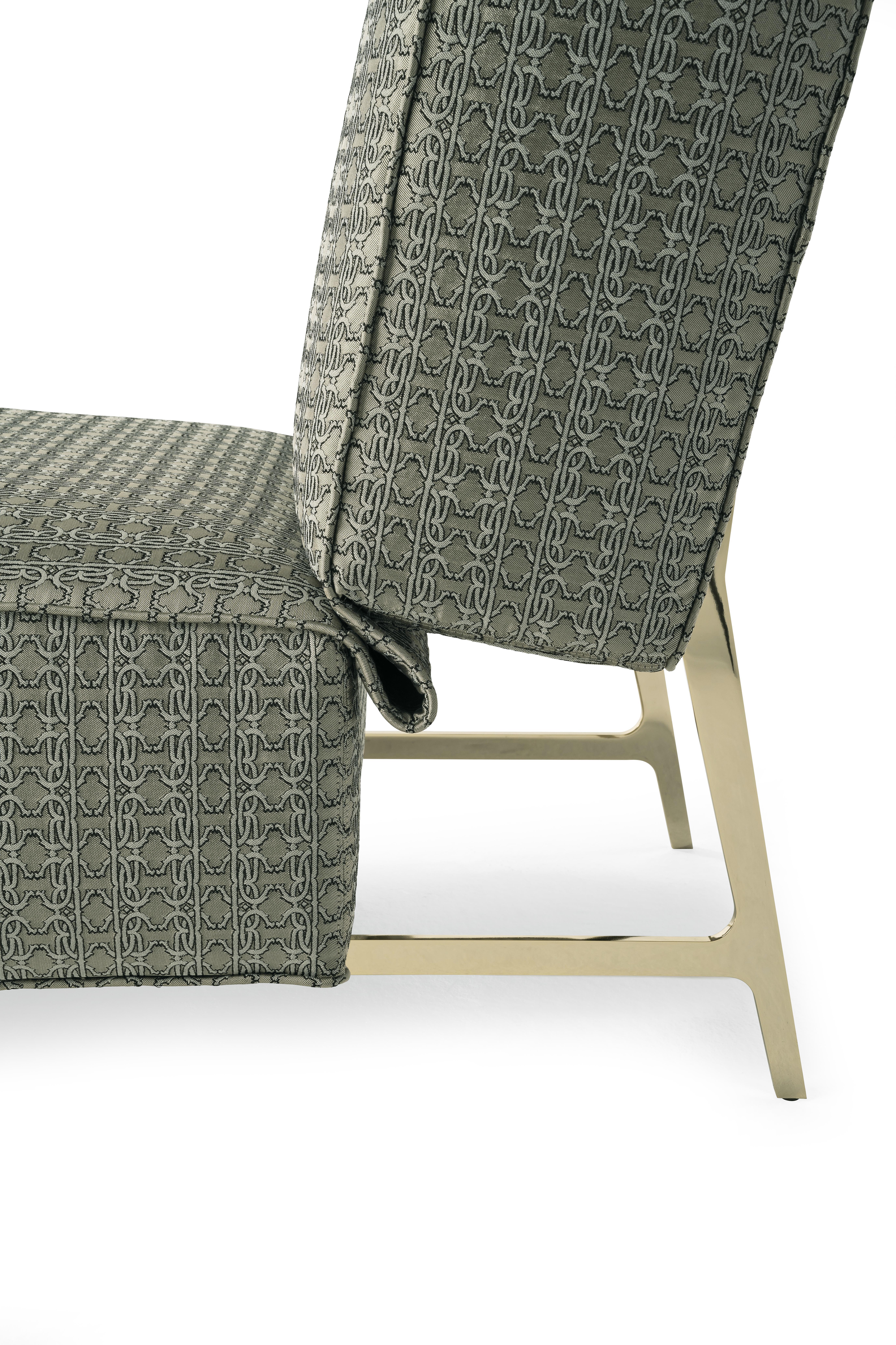 Contemporary 21st Century Davis Armchair in Monogram Fabric by Roberto Cavalli Home Interiors For Sale