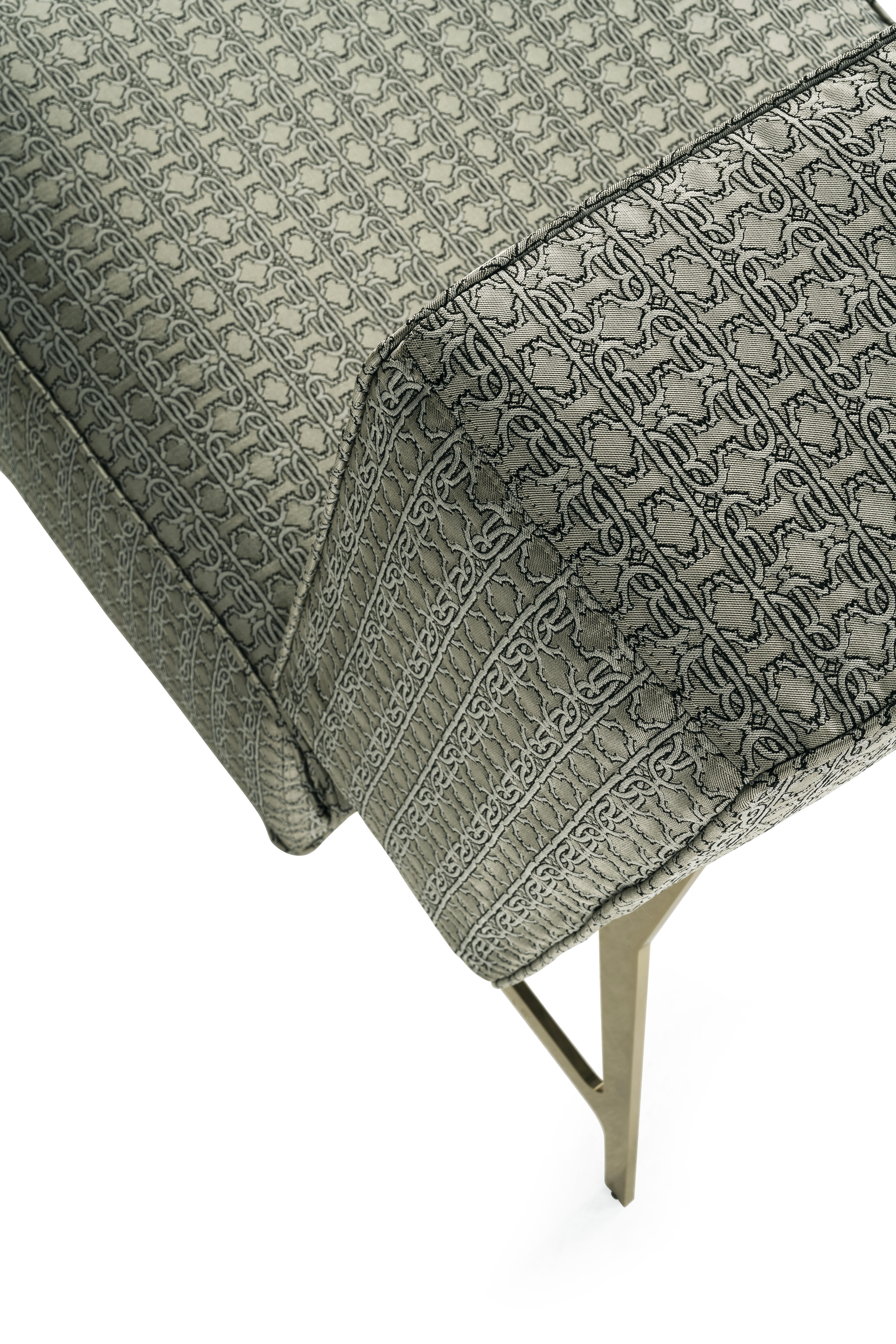 21st Century Davis Armchair in Monogram Fabric by Roberto Cavalli Home Interiors For Sale 1