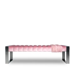 21st Century Dawn Bank, Samtpolsterung und Edelstahlfüße, von Duistt