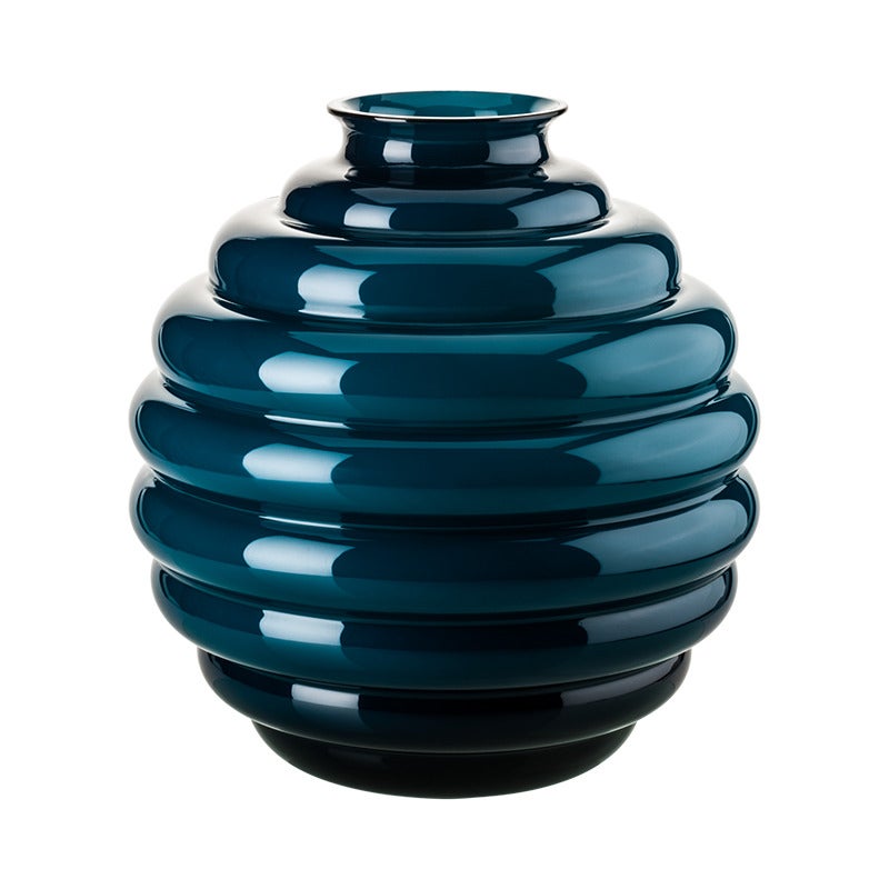 21st Century Deco Large Glass Vase in Horizon by Napoleone Martinuzzi