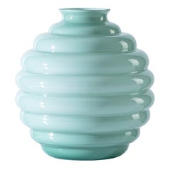 21st Century Deco Medium Glass Vase in Green Rio by Napoleone Martinuzzi
