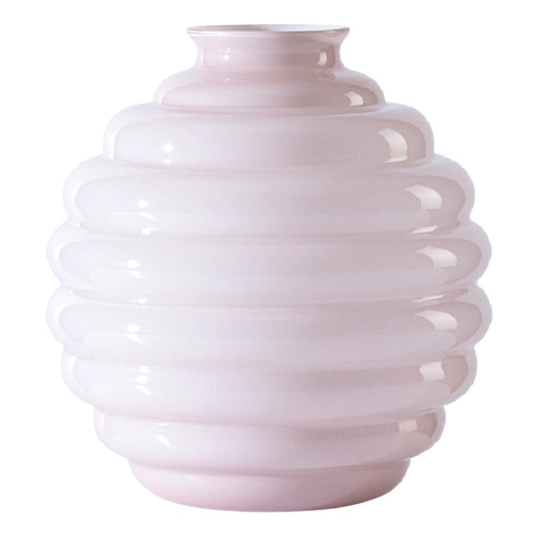Vase en verre Art Dco du 21e sicle en Rosa Cipria de Napoleone Martinuzzi