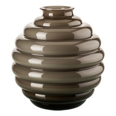 21st Century Deco Small Glass Vase in Grey by Napoleone Martinuzzi