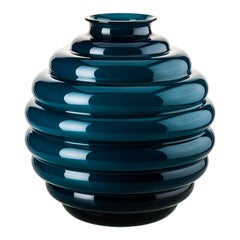 21st Century Deco Small Glass Vase in Horizon by Napoleone Martinuzzi