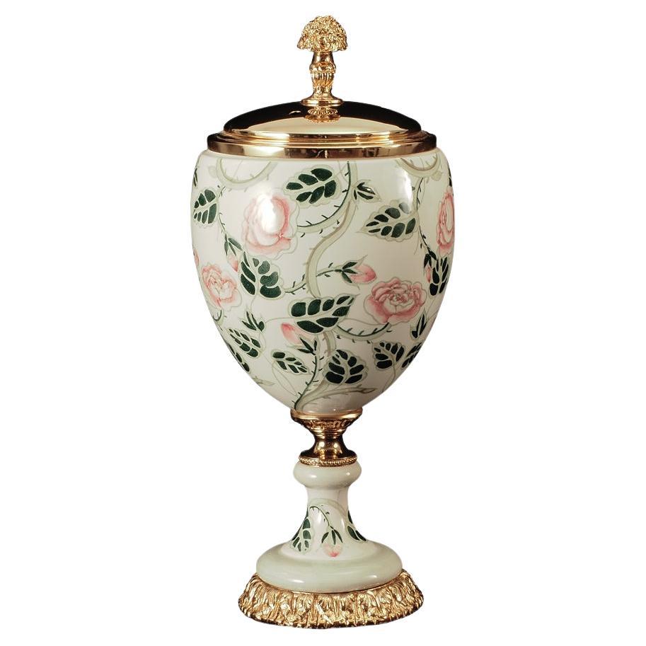 Siglo XXI Quemador de esencias de porcelana decorada