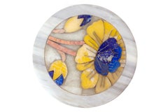 21st Century Decorative Box Lapis Marble Onyx Semi Precious Inlay Cloisonné