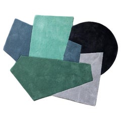 21st Century Decorative Minimalist Rug, Hand Tufted Wool, Green