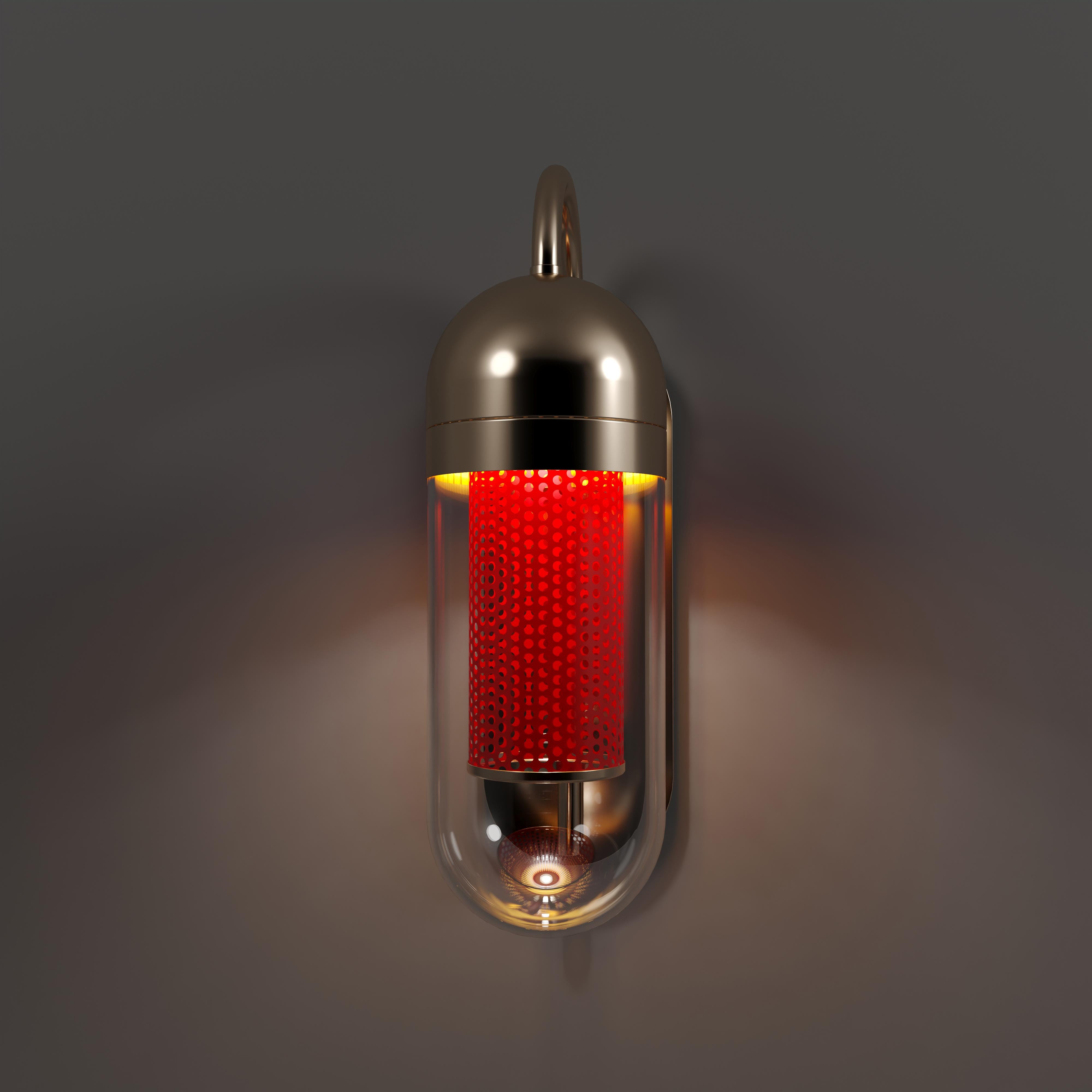 Lampe murale Denver I du 21e siècle Verre Métal fabriqué à la main au Portugal par Creativemary en vente 6