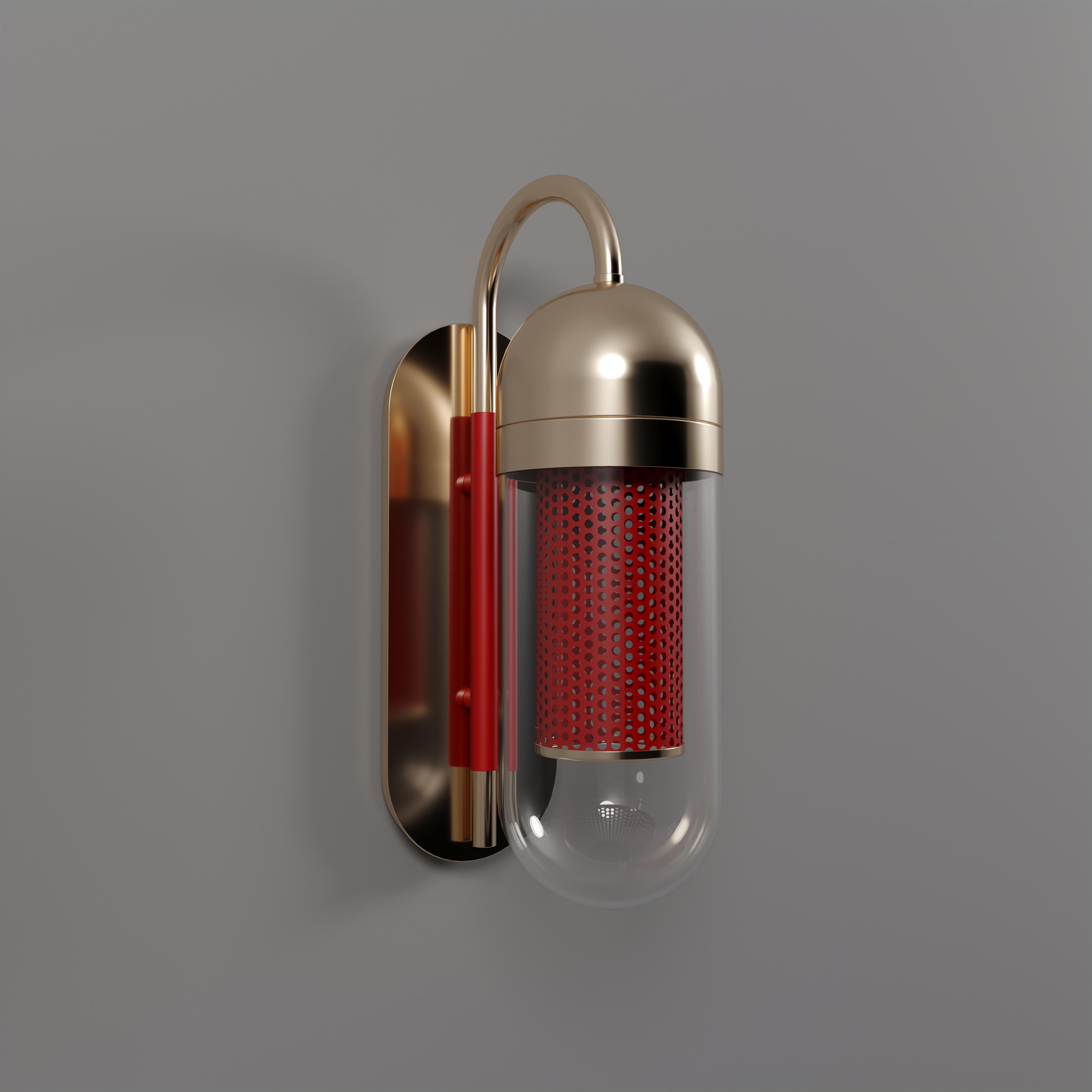 XXIe siècle et contemporain Lampe murale Denver I du 21e siècle Verre Métal fabriqué à la main au Portugal par Creativemary en vente