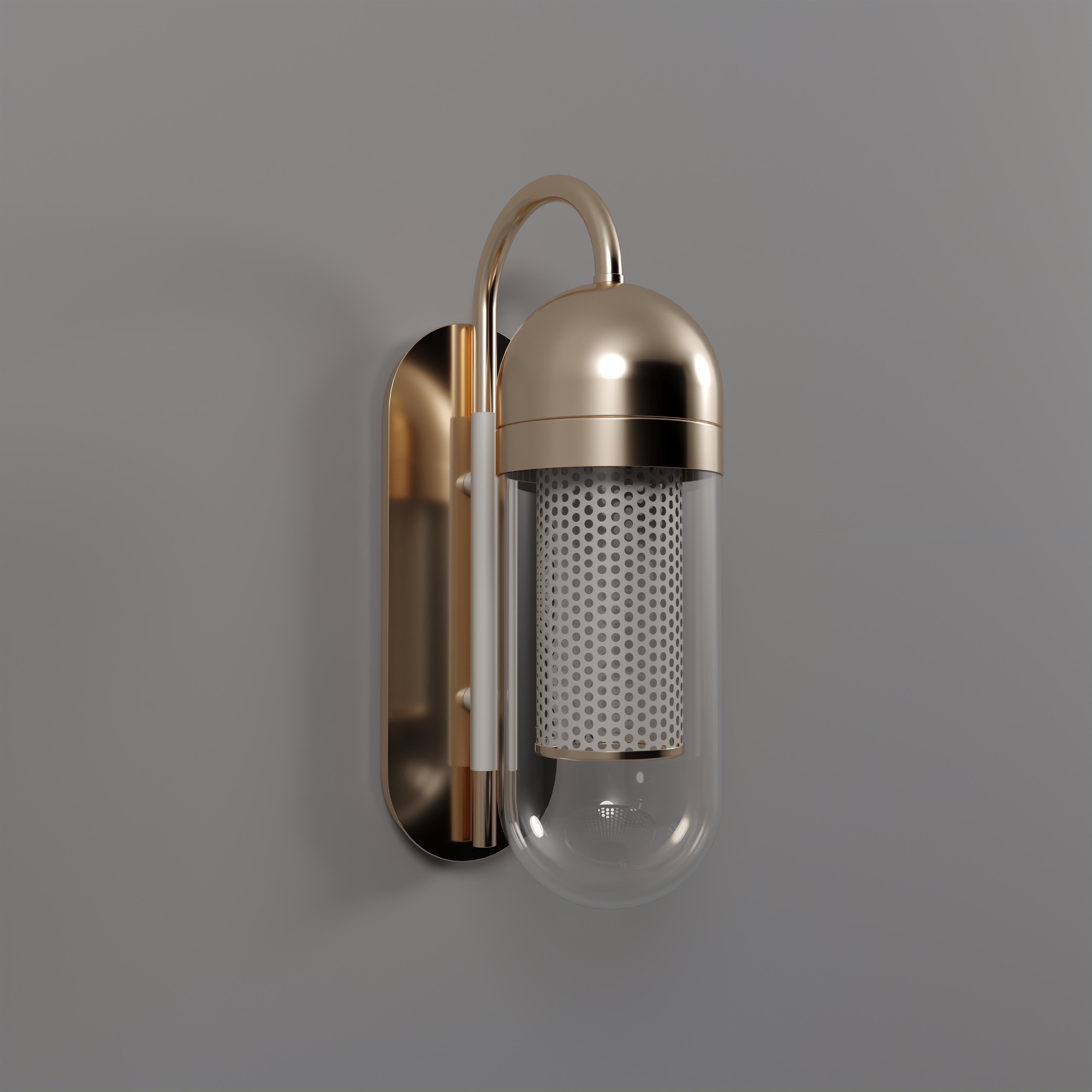 Lampe murale Denver I du 21e siècle Verre Métal fabriqué à la main au Portugal par Creativemary en vente 1