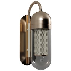 Lampada da parete Denver I del XXI secolo in vetro e metallo realizzata a mano in Portogallo da Creativemary