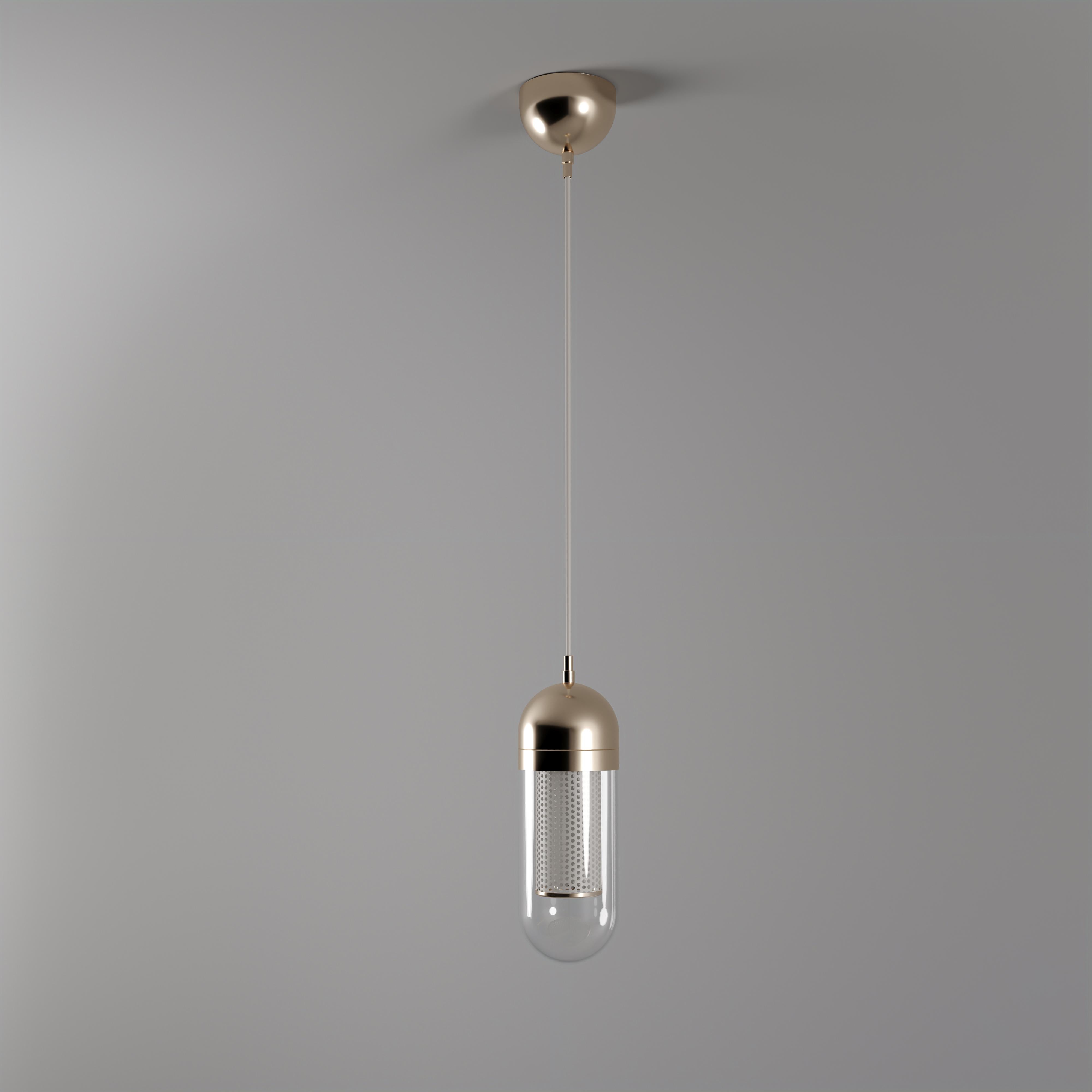 Portuguese 21st Century Denver II Pendant Lamp Glass Metal  For Sale