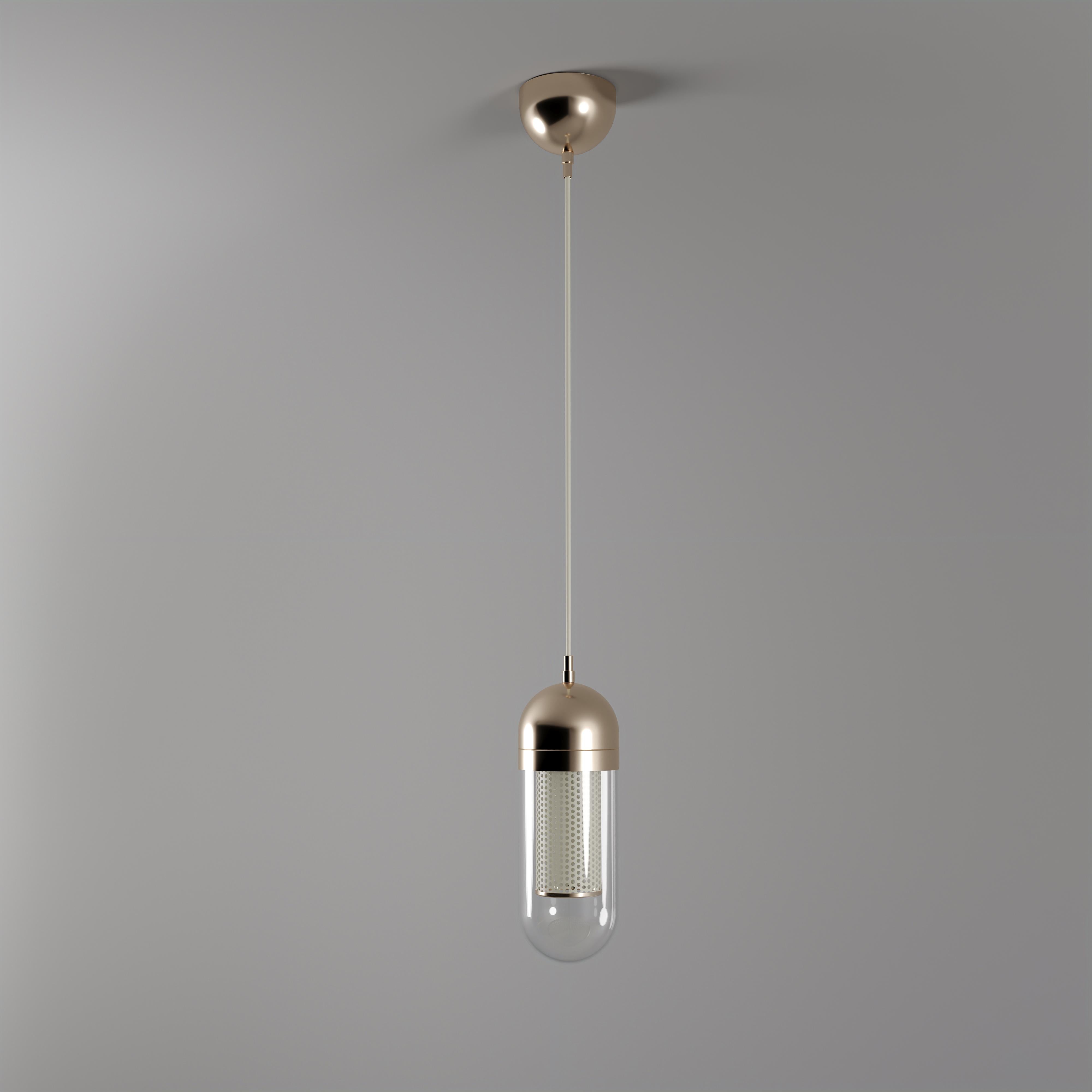 Lampe à suspension Denver II du 21e siècle en verre et métal  en vente 3