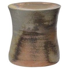 21st century design brown and grey ceramic stool or low table by B. Chassang 1/2