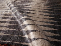 21st Century Design Fine Silk Rug Hand Knotted Gray Charcoal