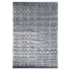 21st Century Design Fine Silk Rug Hand Knotted Iight Blue 