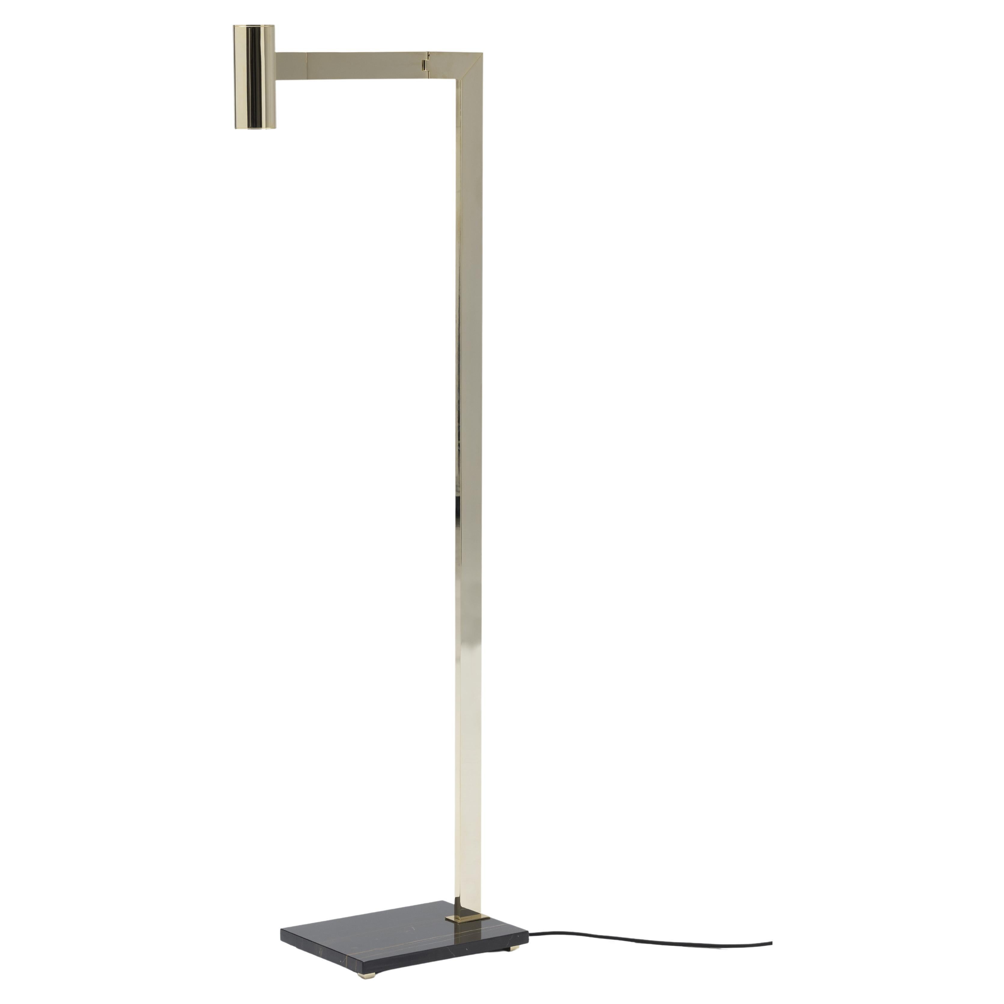 21st Century Design William Pianta Lampada da terra MAHARI MARBLE Ottone lucido Led