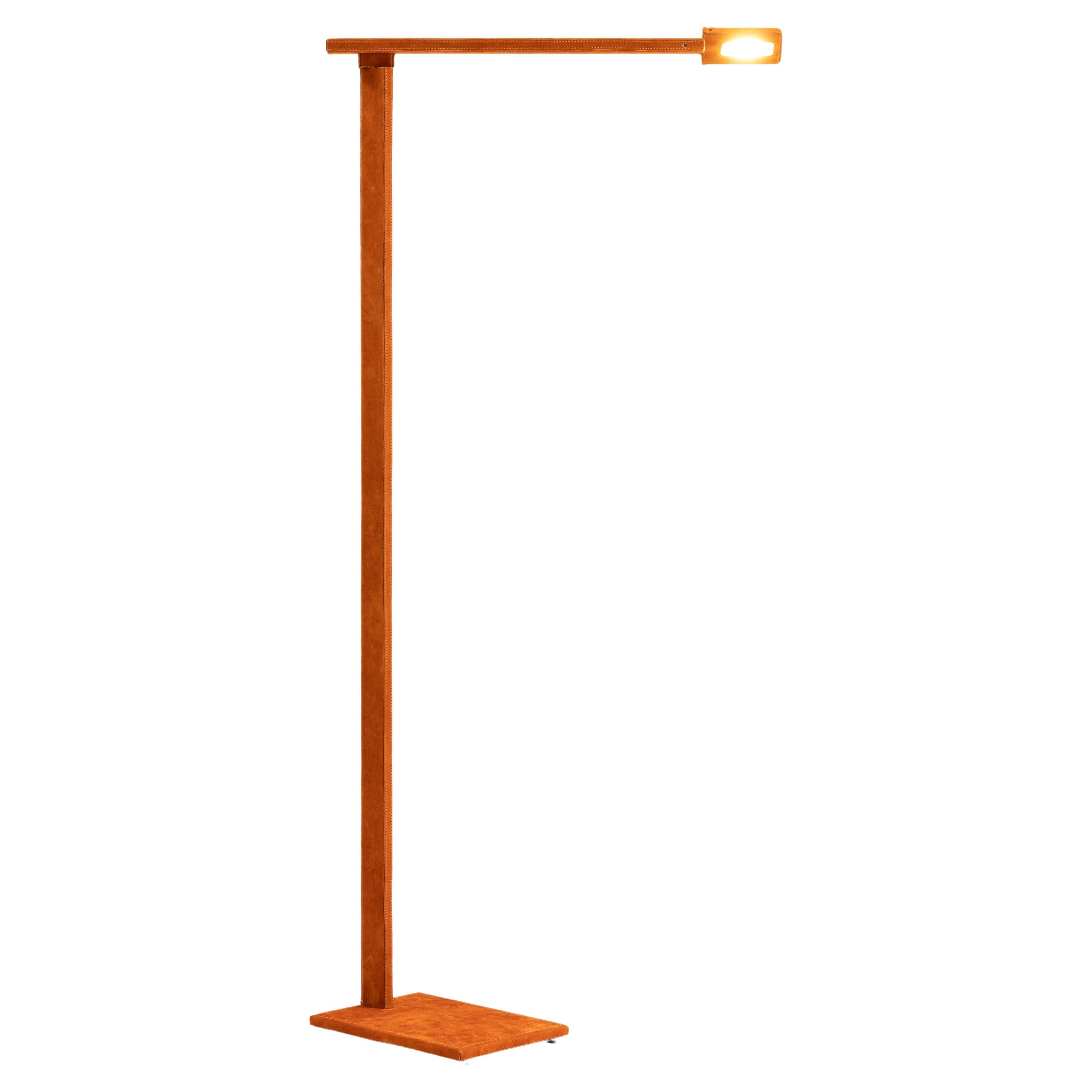 21st Century Design William Pianta Floor Lamp TAMARA orange nubuk LED For Sale